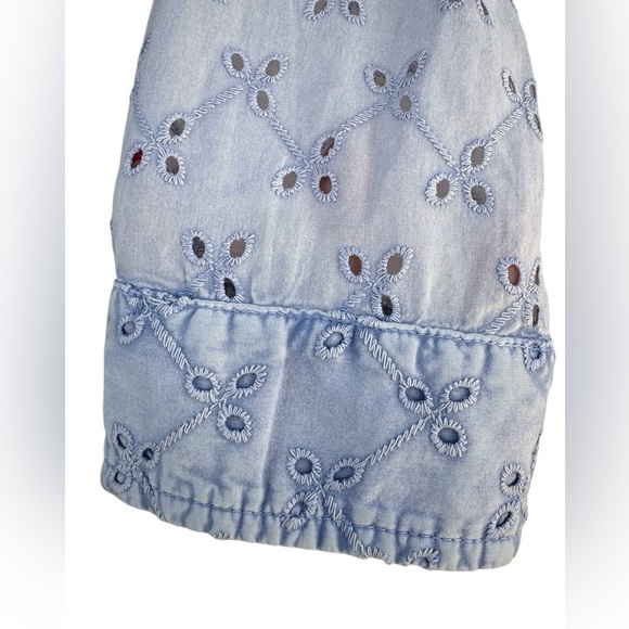 Dylan women’s Jessie Blouse size M light washed blue snap buttons front pockets - Picture 6 of 10